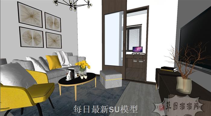 户型室内家装SU模型上传日期是2021-02-27