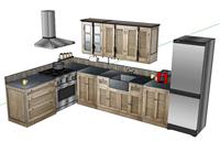 贴图材质的厨房橱柜su模型库网站