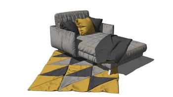 沙发床SU模型