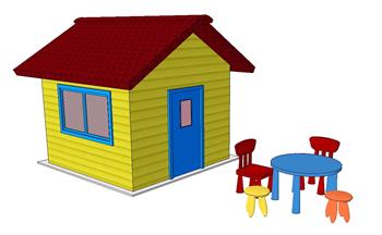 儿童木屋桌凳SU模型