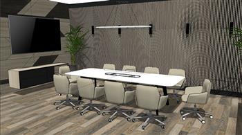 会议室会议桌椅办公家具SU模型