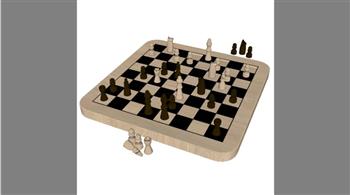 国际象棋棋盘SU模型