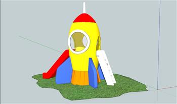 滑滑梯火箭造型SU模型