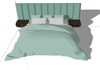 双人床床铺SU模型