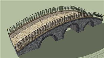 石桥桥梁桥SU模型