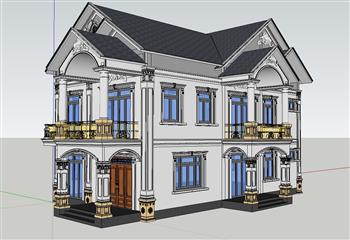 欧式建筑住宅SU模型