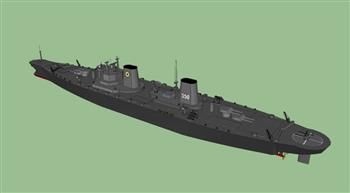 战舰船战船SU模型