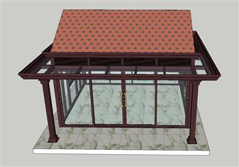 阳光房建筑玻璃房SU模型