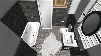 卫生间浴室浴缸SU模型