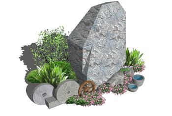 景观石头置石SU模型