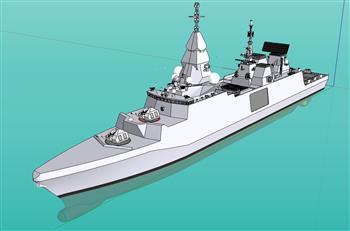 军舰护卫舰战舰SU模型