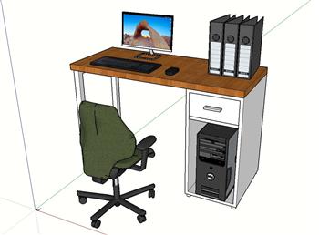 电脑桌旋转椅文件夹SU模型