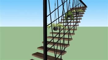 楼梯扶梯植物SU模型