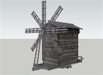风车木屋房屋SU模型