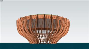 木制天文台建筑SU模型