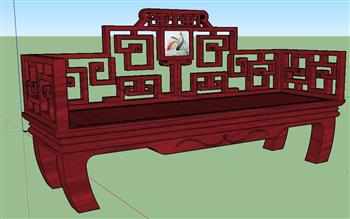 中式罗汉床椅子SU模型