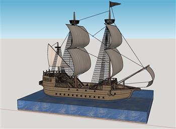 海盗船帆船船SU模型