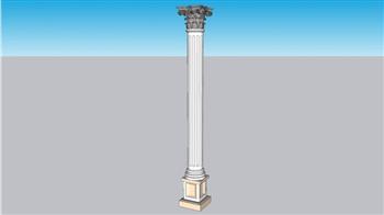 石柱罗马柱柱子SU模型