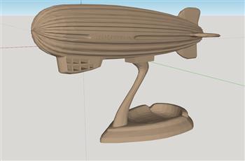 木质潜水艇工艺品SU模型(ID27325)
