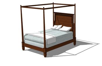 床铺蚊帐架SU模型