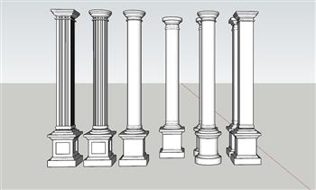 罗马柱石柱SU模型