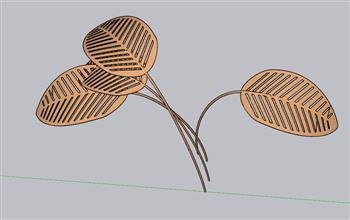 树叶造型雕塑SU模型