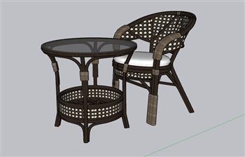 休闲桌椅椅子SU模型