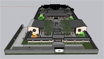 中式古建筑庭院SU模型