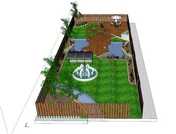 庭院花园景观SU模型
