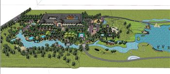 度假村酒店景观规划SU模型(ID28742)