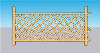 竹篱笆栅栏SU模型