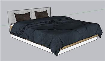 双人床被子床具SU模型