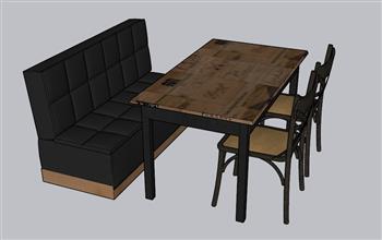 LOFT工业风桌椅SU模型