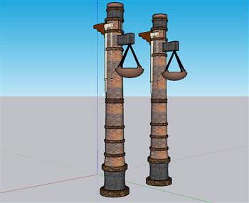 景观柱文化柱装饰柱SU模型