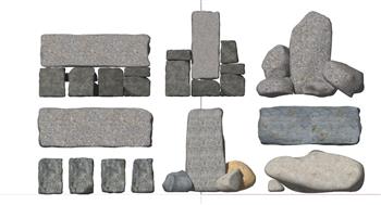 景观石碑置石SU模型(ID29046)