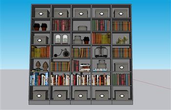 书柜书架置物柜SU模型