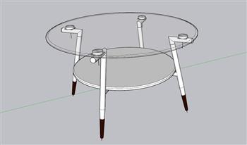 圆形玻璃桌桌子SU模型