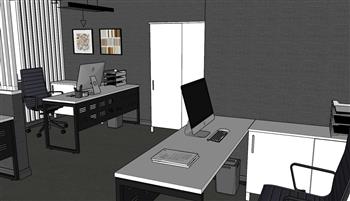 如何用su画小型办公室空间？附模型(ID29740)