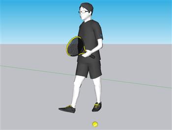 网球人物SU模型