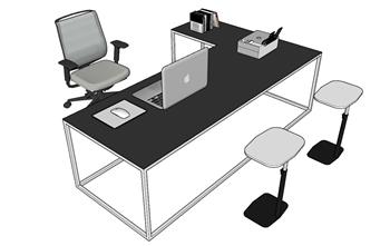 办公桌办公椅SU模型