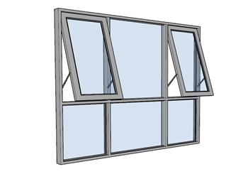 玻璃窗天窗窗口SU模型