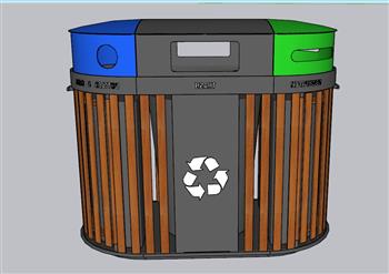 生态垃圾箱垃圾桶SU模型