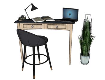 书桌写字桌办公桌SU模型