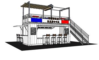 集装箱咖啡屋咖啡馆SU模型