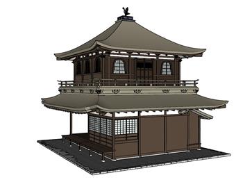 日式阁楼古建筑SU模型
