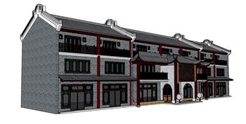 中式酒店古建筑SU模型