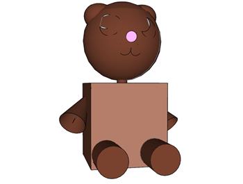 玩具积木熊SU模型