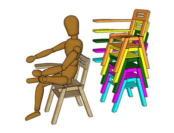 木偶人椅子SU模型