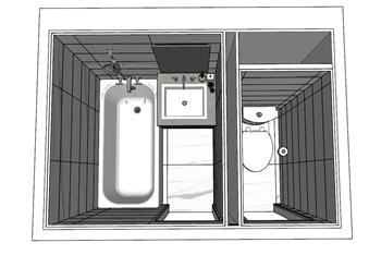 浴卫浴室柜浴缸SU模型