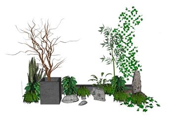 景观小品植物SU模型